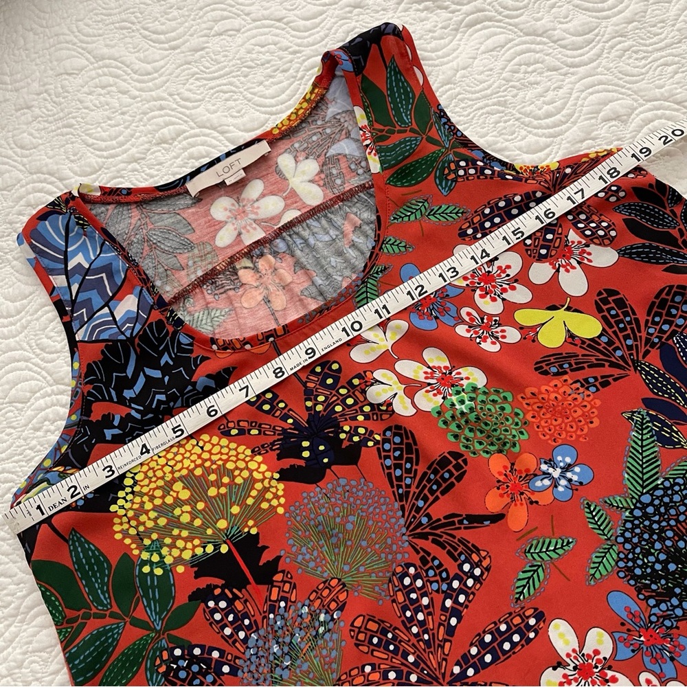 LOFT Floral Hummingbird Sleeveless Tank Top Size M - Picture 5 of 9